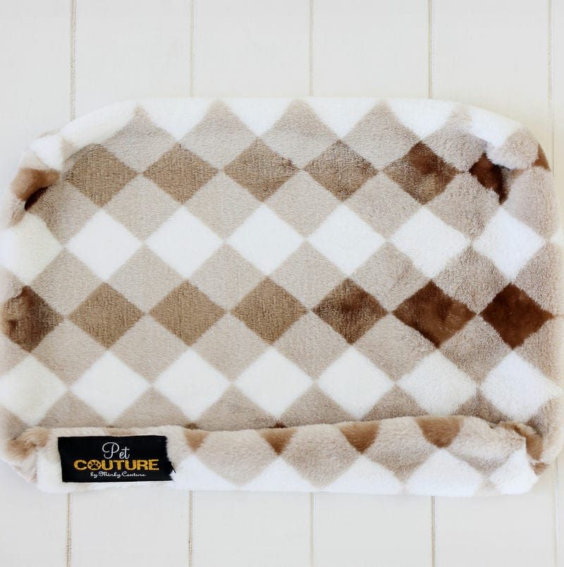 Brown Argyle Pet Bed COVER ONLY