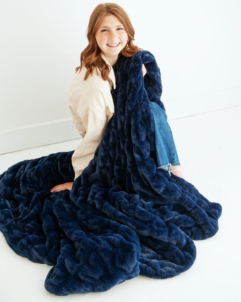 Hugs Navy Blanket