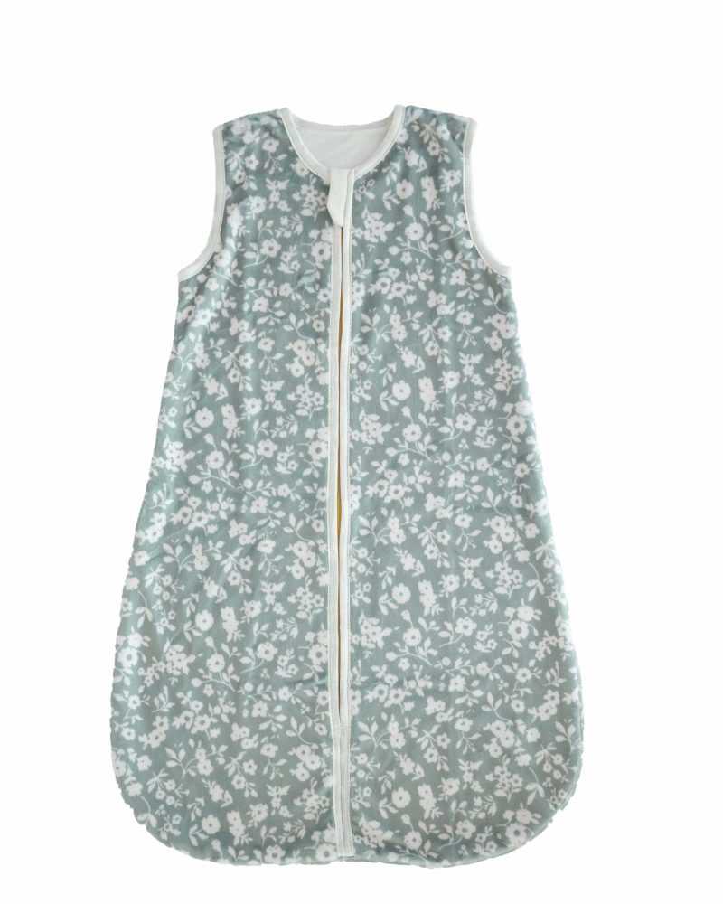 Dainty Floral Sage Wearable Minky Blanket