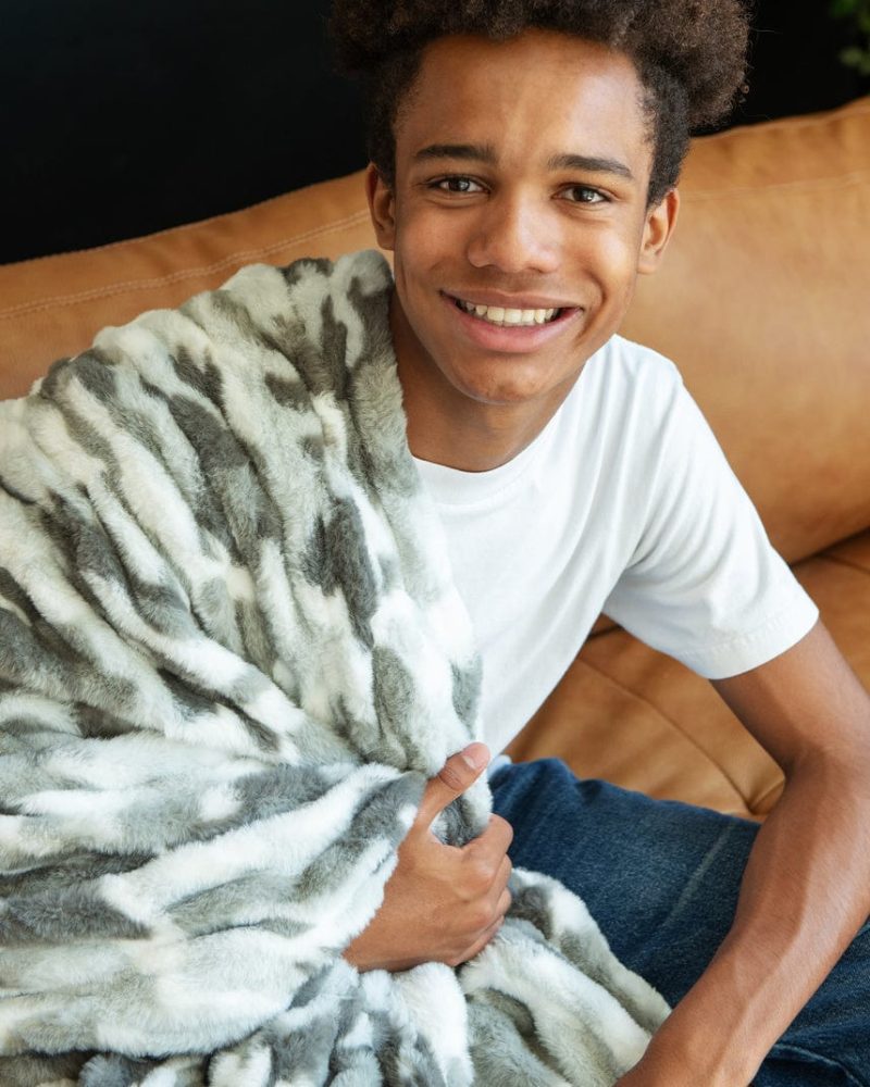 Hugs Camo Gray Blanket