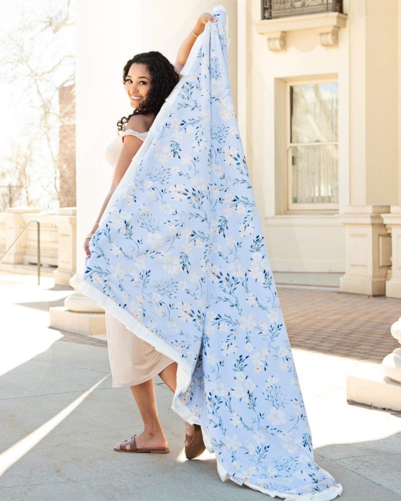Sky Blue Wildflower Blanket