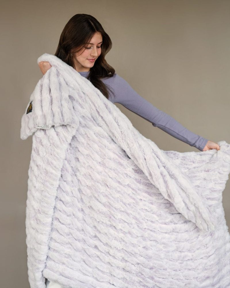 Hugs Snowcapped Plum Blanket