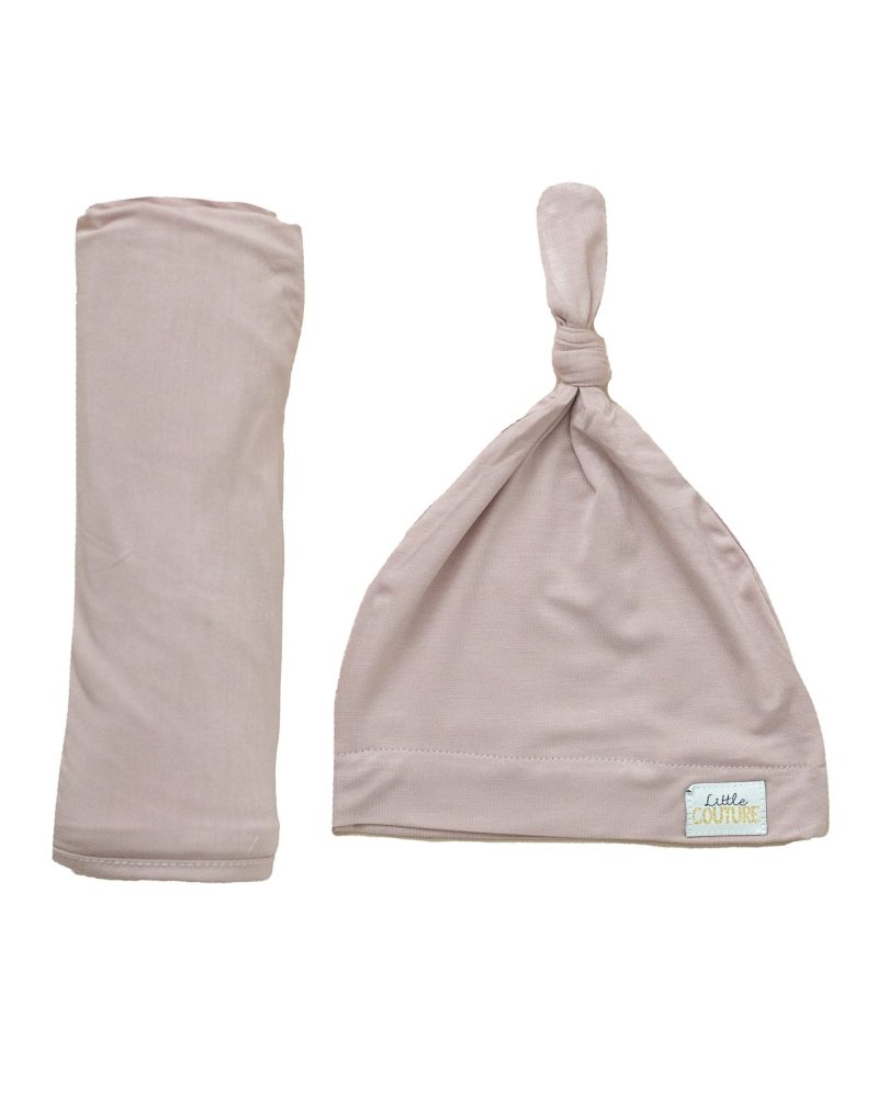 Swaddle and Hat - Blush