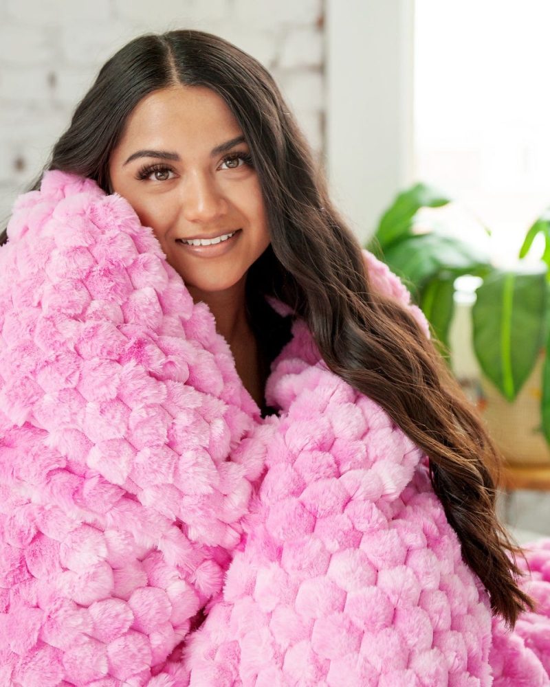 Belgian Waffle Raspberry Blanket