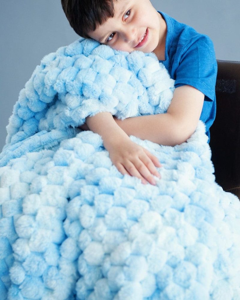 Belgian Waffle Light Blue Blanket