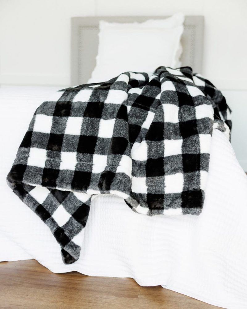 Birthday Check Black & White Blanket