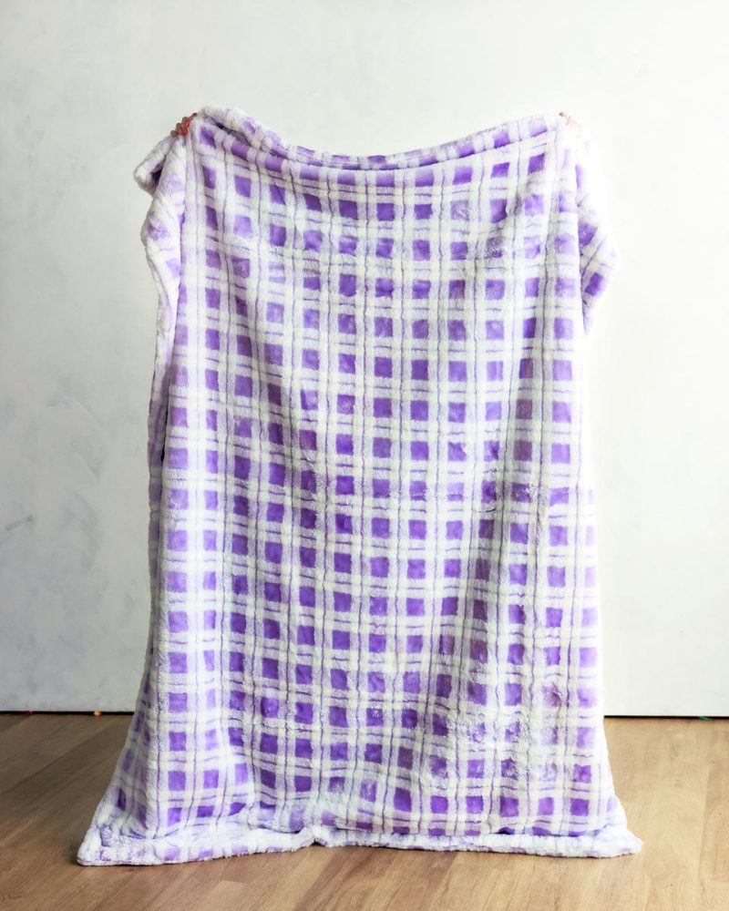 Birthday Plaid Lavender Blanket